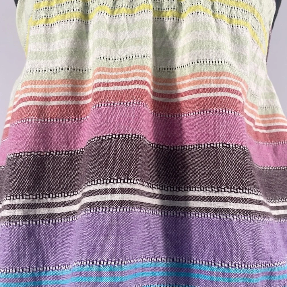 Billabong Multi colored stripped cotton fringe tank top,XS - Picture 5 of 9